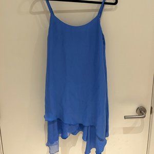 Alice + Olivia blue silk cocktail dress